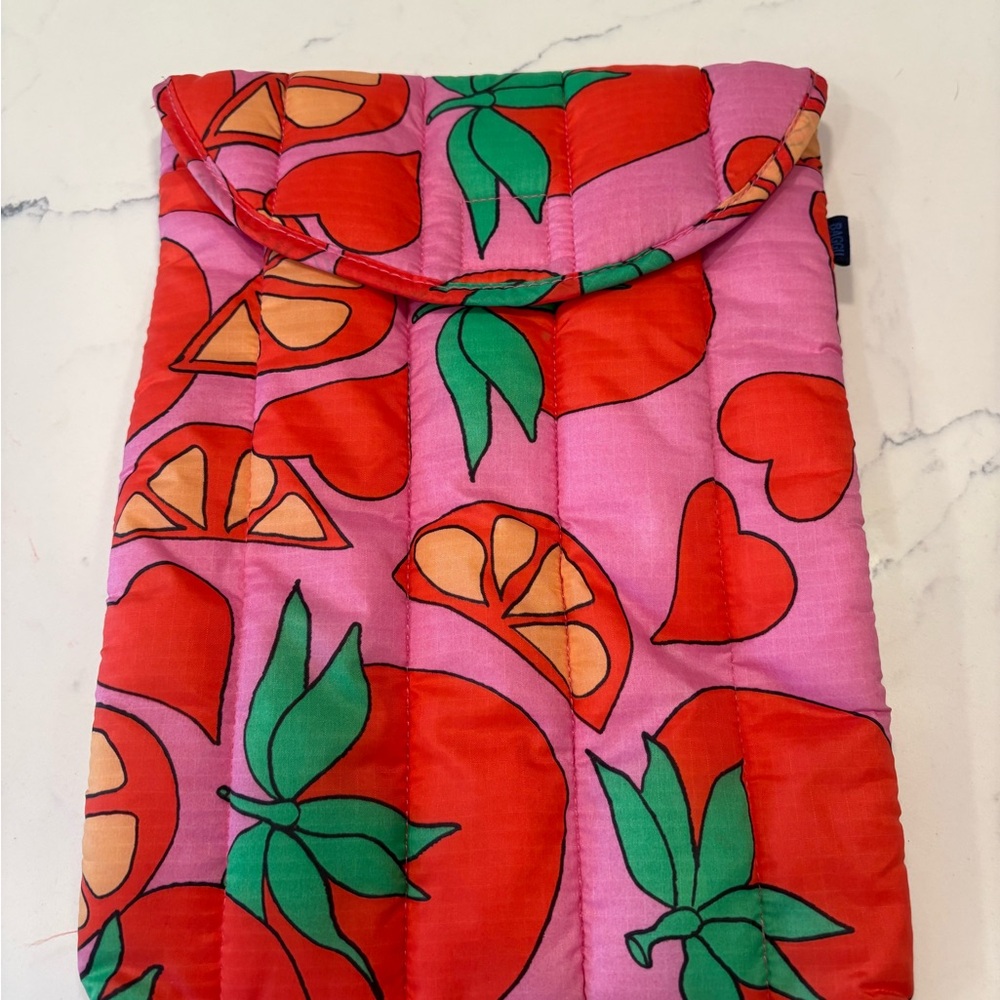 BAGGU Pink and Red Patterned Pouch